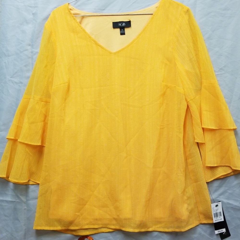 Agb amber colored quarter inch  ruffled sleeves